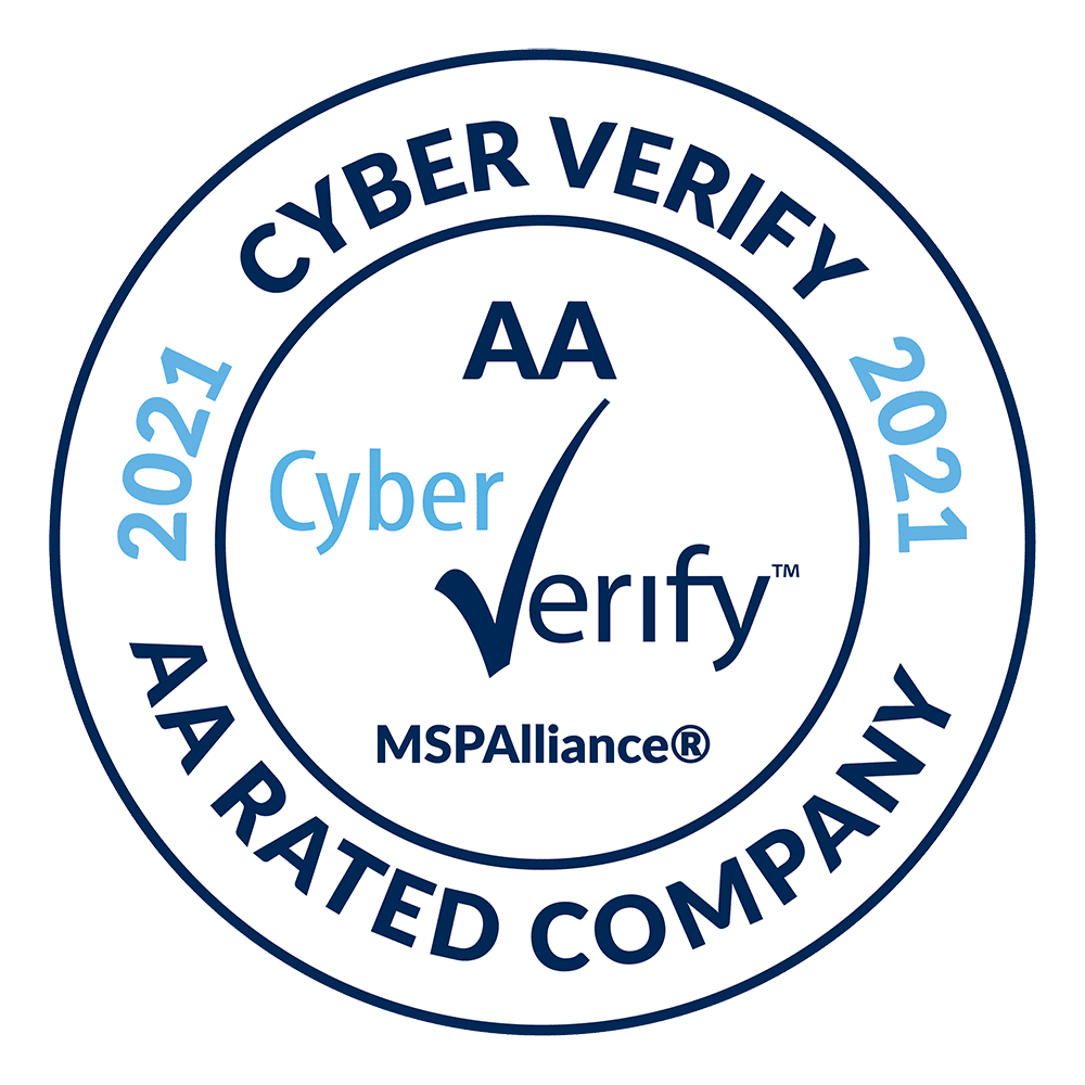 Cyber Verify MSPAlliance 2021 AA Rated Company